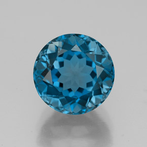 4.06 ct Blue Topaz Gemstone, Topaz Gem in Round Facet Shape for Sale.