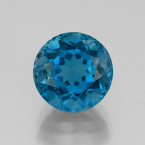 3.97 ct Blue Topaz Gemstone, Topaz Gem in Round Facet Shape for Sale.