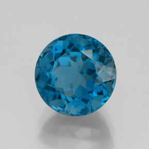 3.97 ct Blue Topaz Stone, Natural Topaz in Round Facet Shape for Sale