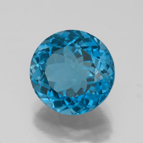 4.85 ct Blue Topaz Stone, Natural Topaz in Round Facet Shape for Sale
