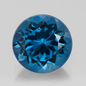 2.58 ct Blue Topaz Gemstone, Topaz Gem in Round Facet Shape for Sale.