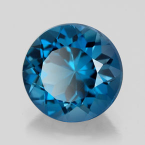 2.58 ct Blue Topaz Stone, Natural Topaz in Round Facet Shape for Sale