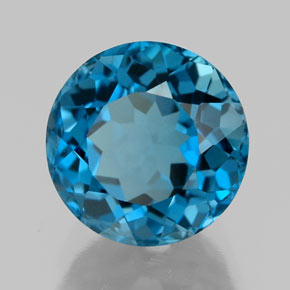 2.88 ct Blue Topaz Stone, Natural Topaz in Round Facet Shape for Sale