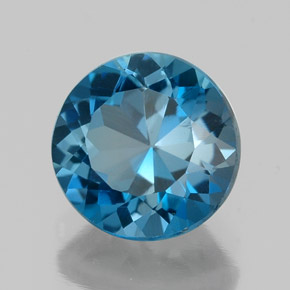 2.14 ct Blue Topaz Stone, Natural Topaz in Round Facet Shape for Sale