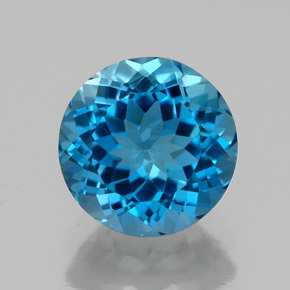 2.35 ct Blue Topaz Gemstone, Topaz Gem in Round Facet Shape for Sale.