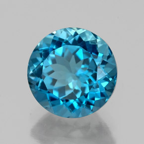 2.35 ct Blue Topaz Stone, Natural Topaz in Round Facet Shape for Sale