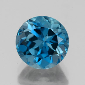 2.78 ct Blue Topaz Gemstone, Topaz Gem in Round Facet Shape for Sale.