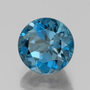 2.78 ct Blue Topaz Stone, Natural Topaz in Round Facet Shape for Sale