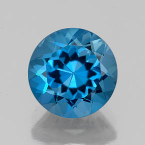 2.34 ct Blue Topaz Gemstone, Topaz Gem in Round Facet Shape for Sale.