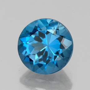 2.34 ct Blue Topaz Stone, Natural Topaz in Round Facet Shape for Sale