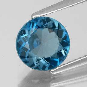 1.95 ct Blue Topaz Gemstone, Topaz Gem in Round Facet Shape for Sale.