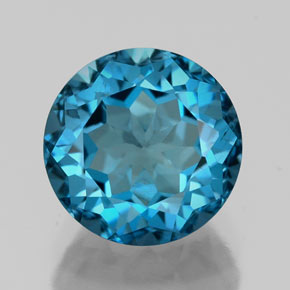 2.48 ct Blue Topaz Gemstone, Topaz Gem in Round Facet Shape for Sale.