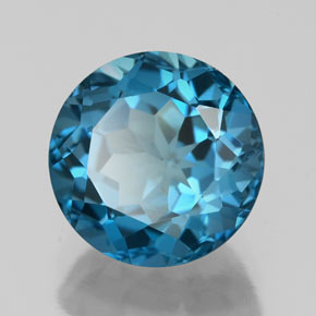 2.48 ct Blue Topaz Stone, Natural Topaz in Round Facet Shape for Sale