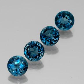 7.27 ct Blue Topaz Stone, Natural Topaz in Round Facet Shape for Sale