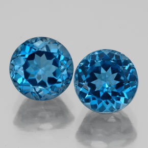 3.94 ct Blue Topaz Gemstone, Topaz Gem in Round Facet Shape for Sale.