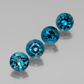 7.02 ct Blue Topaz Stone, Natural Topaz in Round Facet Shape for Sale
