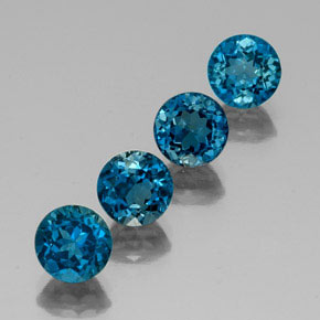 7.70 ct Blue Topaz Stone, Natural Topaz in Round Facet Shape for Sale