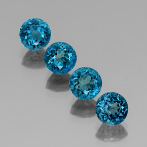 4.79 ct Blue Topaz Gemstone, Topaz Gem in Round Facet Shape for Sale.