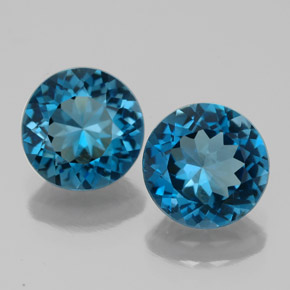 4.51 ct Blue Topaz Gemstone, Topaz Gem in Round Facet Shape for Sale.