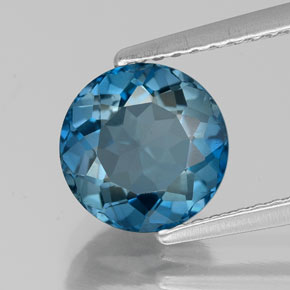 2.52 ct Blue Topaz Gemstone, Topaz Gem in Round Facet Shape for Sale.