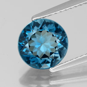 2.26 ct Blue Topaz Gemstone, Topaz Gem in Round Facet Shape for Sale.