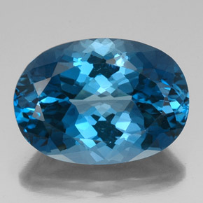 42.34 ct Blue Topaz Gemstone, Topaz Gem in Oval Facet Shape for Sale.