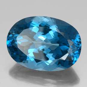 42.34 ct Blue Topaz Stone, Natural Topaz in Oval Facet Shape for Sale