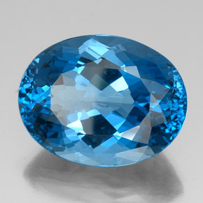 43.70 ct Blue Topaz Stone, Natural Topaz in Oval Facet Shape for Sale