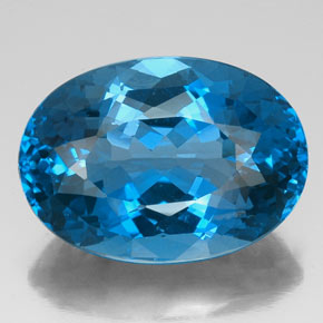 46.22 ct Blue Topaz Gemstone, Topaz Gem in Oval Facet Shape for Sale.