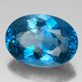 46.22 ct Blue Topaz Stone, Natural Topaz in Oval Facet Shape for Sale