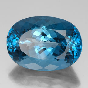 44.21 ct Blue Topaz Stone, Natural Topaz in Oval Facet Shape for Sale