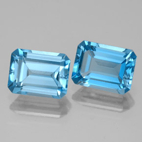 4.01 ctw Blue Topaz Stones, Natural Topaz in Octagon Facet Shape for Sale
