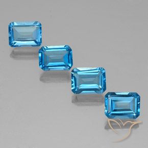 8.08 ct Swiss Blue Topaz, 8.2 x 6.2 mm Octagon Cut From Brazil, Photo A