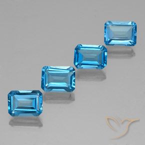 8.08 ctw Blue Topaz Stones, Natural Topaz in Octagon Facet Shape for Sale