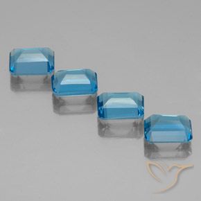 Topaz Gemstones in 8 x 6 mm (calibrated) Size for Sale, Topaz Stones in Swiss Blue Color