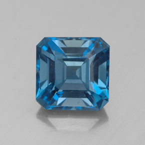 3.41 ct Blue Topaz Gemstone, Topaz Gem in Octagon Facet Shape for Sale.