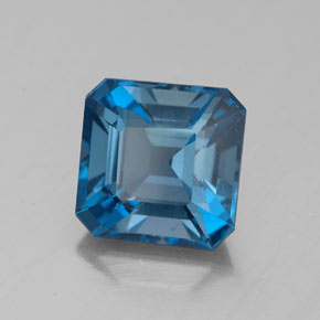 3.41 ct Blue Topaz Stone, Natural Topaz in Octagon Facet Shape for Sale