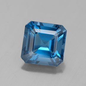 2.85 ct Blue Topaz Gemstone, Topaz Gem in Octagon Facet Shape for Sale.
