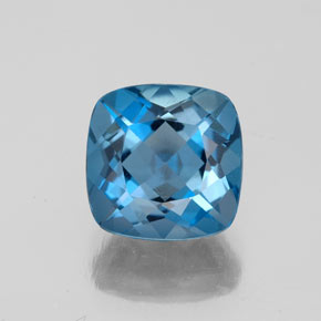 2.84 ct Blue Topaz Gemstone, Topaz Gem in Cushion-Cut Shape for Sale.