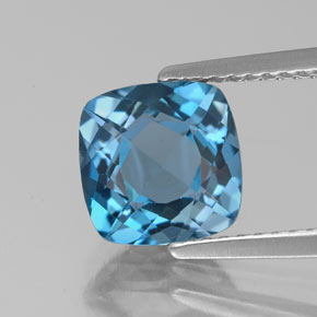 2.68 ct Blue Topaz Gemstone, Topaz Gem in Cushion-Cut Shape for Sale.