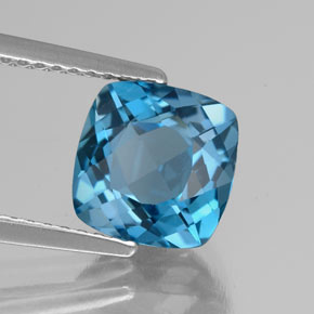 2.68 ct Blue Topaz Stone, Natural Topaz in Cushion-Cut Shape for Sale