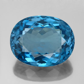 15.18 ct Blue Topaz Gemstone, Topaz Gem in Oval Facet Shape for Sale.