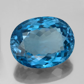 15.18 ct Blue Topaz Stone, Natural Topaz in Oval Facet Shape for Sale