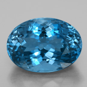 15.02 ct Blue Topaz Gemstone, Topaz Gem in Oval Facet Shape for Sale.