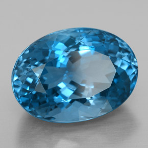 15.02 ct Blue Topaz Stone, Natural Topaz in Oval Facet Shape for Sale