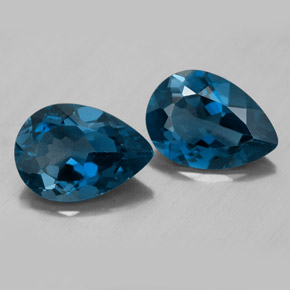 5.19 ct Blue Topaz Gemstone, Topaz Gem in Pear Facet Shape for Sale.
