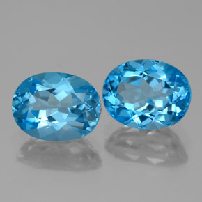 4.85 ctw Blue Topaz Stones, Natural Topaz in Oval Facet Shape for Sale