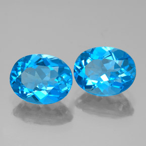4.80 ct Blue Topaz Stone, Natural Topaz in Oval Facet Shape for Sale