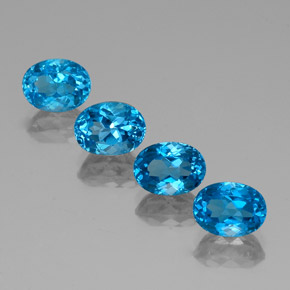 7.80 ct Blue Topaz Gemstone, Topaz Gem in Oval Facet Shape for Sale.