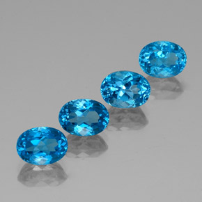 7.80 ct Blue Topaz Stone, Natural Topaz in Oval Facet Shape for Sale